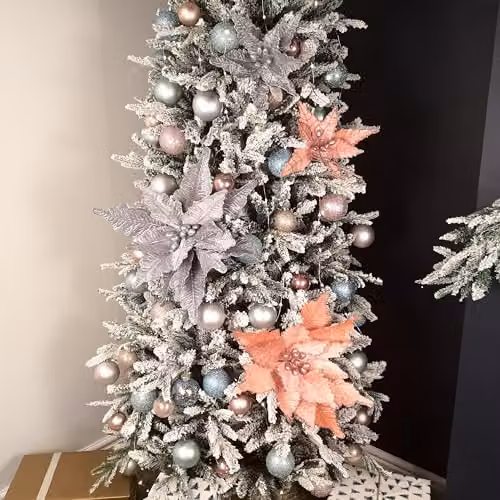 Samuel ALEXANDER Pink Poinsettia Stem Christmas Decoration, Height: 68 cm – 3
