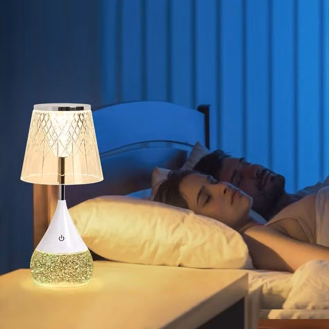 Harper Living RGB LED Table Lamp, White Touch Control Dimmable Water Base Mood Light with Multicolour Effect