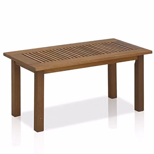 Furinno TIOMAN Natural Teak Oil Outdoor Side Table for Garden and Terrace, W/D/H: 89.4 x 43.9 x 42.9 cm – 1
