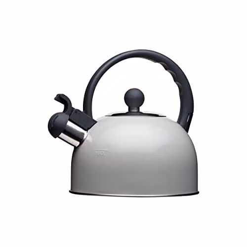 KitchenCraft Living Nostalgia Whistling Stove Top Kettle, 1.3L, Grey