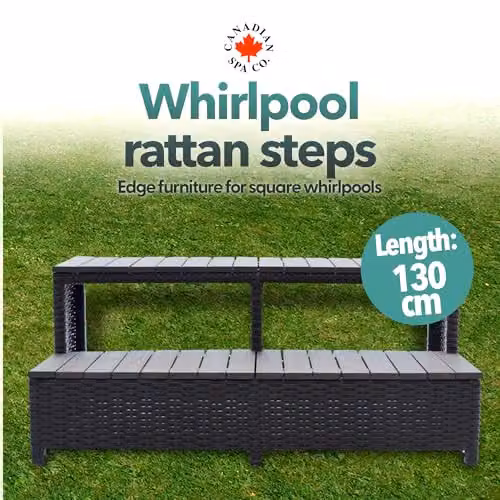 Canadian Spa Co. Brown Rattan Design Outdoor Hot Tub Steps – 2