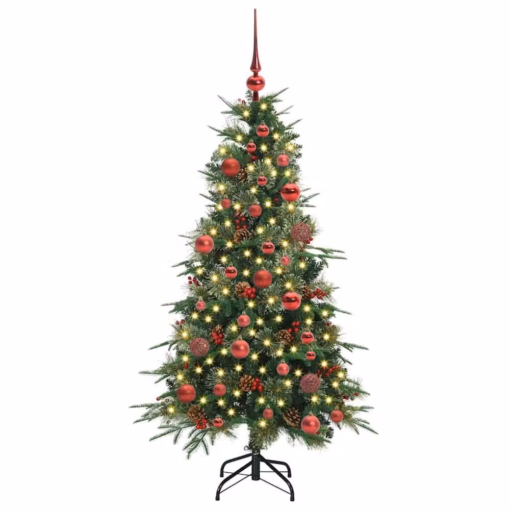 Berkfield Home Green Artificial Hinged Christmas Tree, Height: 150 cm – 3