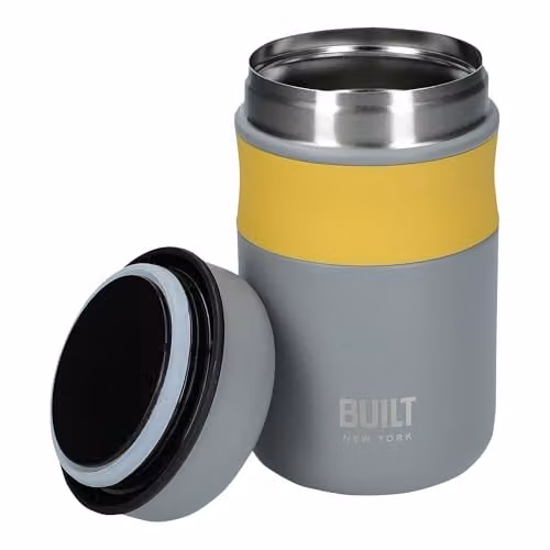 BUILT Stainless Steel Double Wall Vacuum Insulated Food Flask, Grey, 490 ml – 4