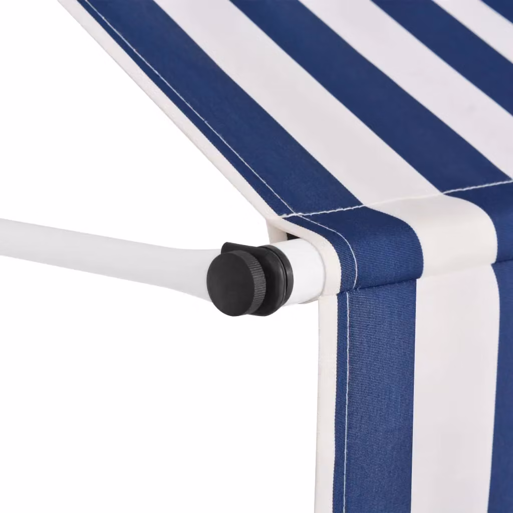 Berkfield Home Manual Retractable Awning, Blue and White Stripes, 250 cm – 2