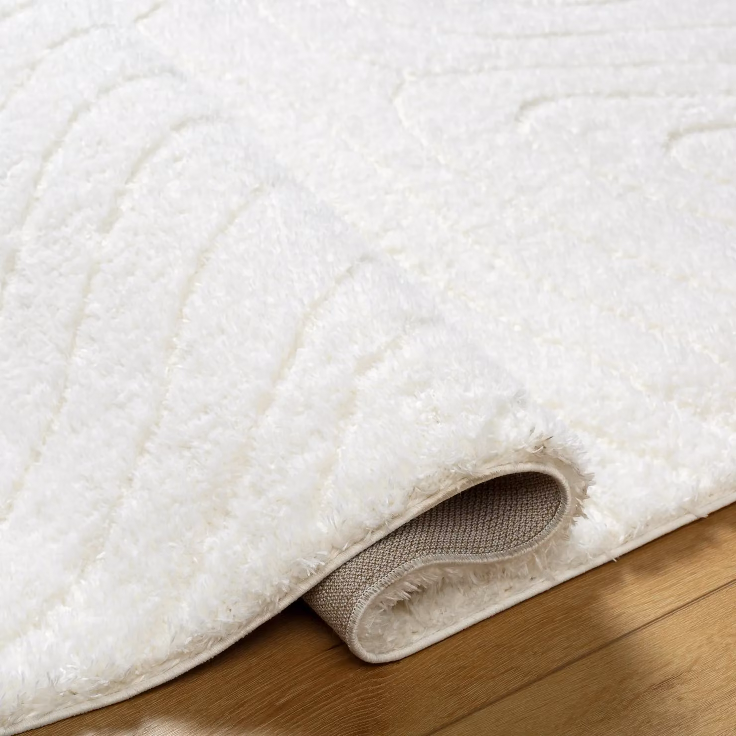 Livabliss Nomadic Shaggy Ivory Modern Abstract Soft Plush Pile Rug, W: 160 cm, L: 215 cm – 2