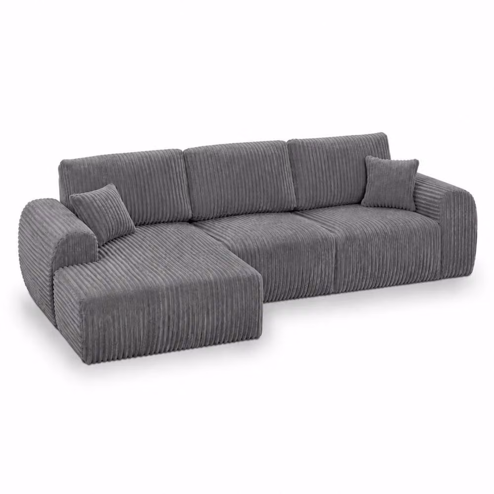 Snug Furniture Birmingham Ltd Sereno Jumbo Cord Left Hand Facing Fullback Sofa in Grey – 2