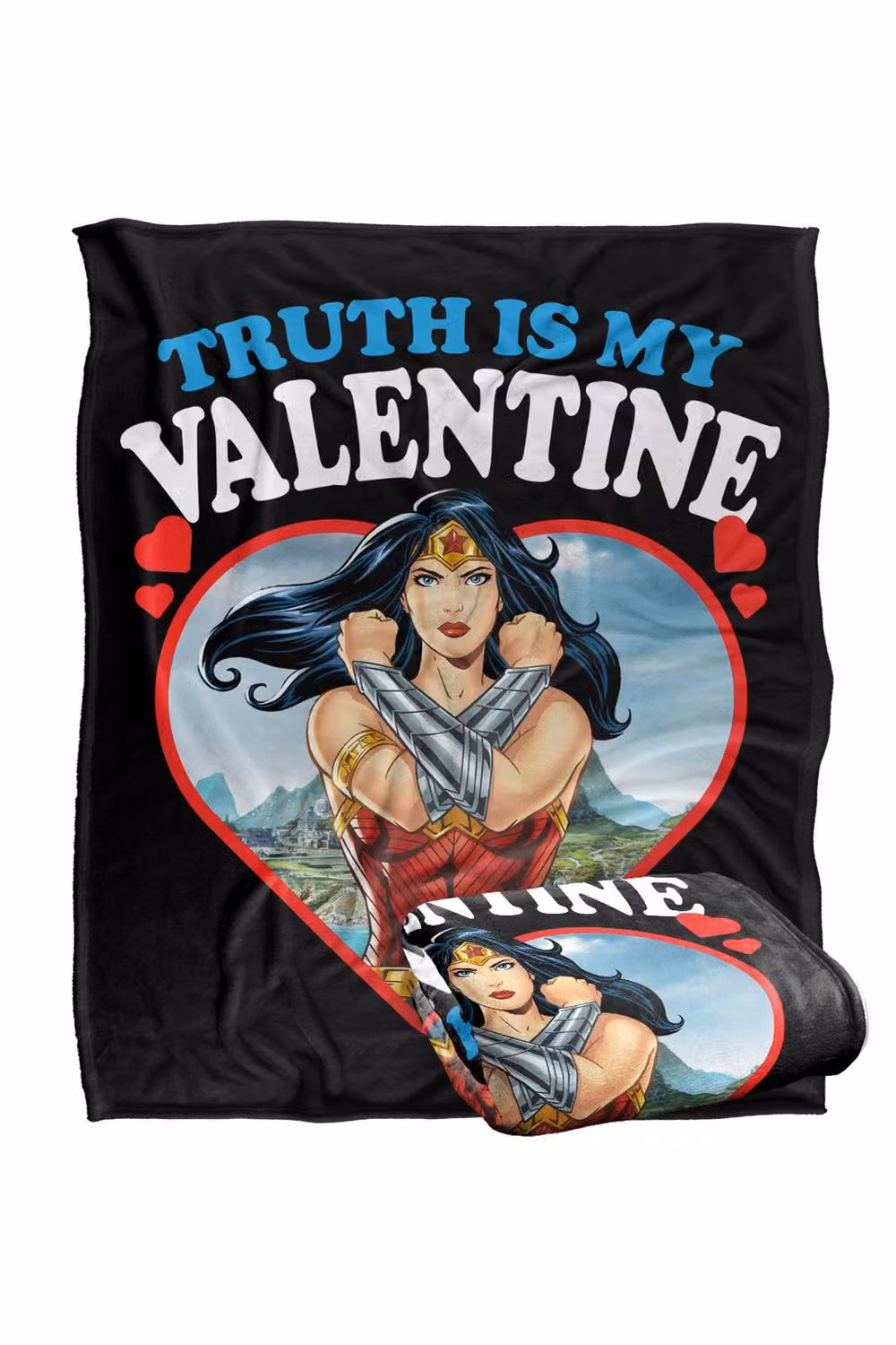 Warner Bros. Wonder Woman Truth Is My Valentine Super Soft Fleece Throw Blanket, Multicolour, W: 152 cm, D: 127 cm – 7