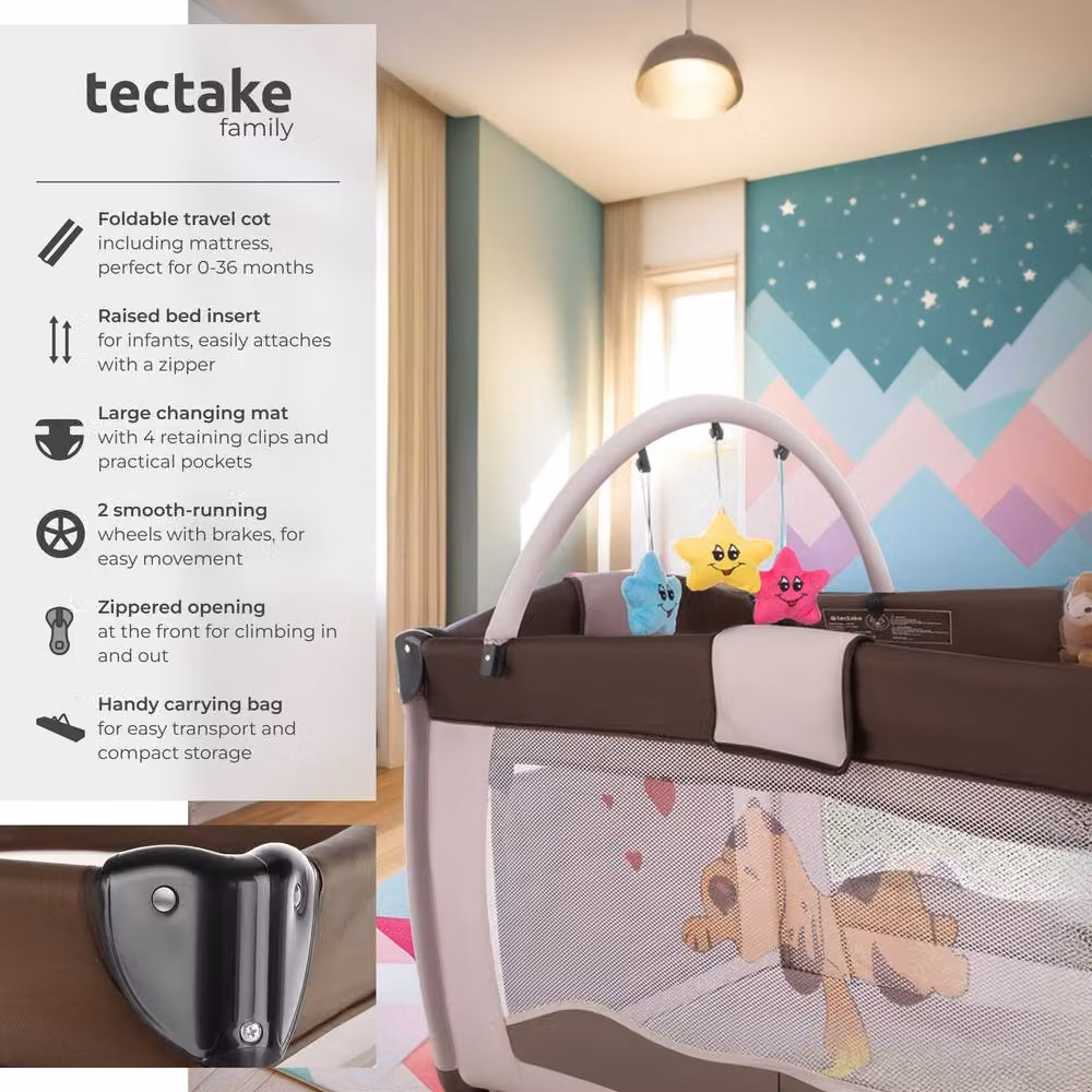 tectake Large Travel Cot for Dogs in Brown – 2