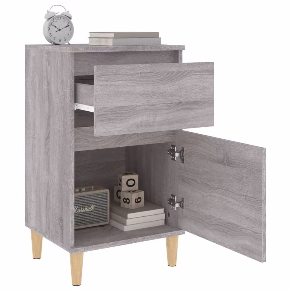 Berkfield Home Elegant Bedside Cabinets, 2 Piece Set, Grey Sonoma, W/D/H: 40 x 35 x 70 cm – 4