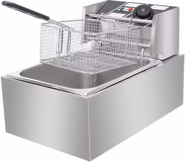 NESTLUNE Commercial 10L Fast Electric Deep Fryer in Silver, W/D/H: 100 x 15 x 15 cm – 1