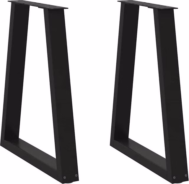 Berkfield Home V-Shape Coffee Table Legs, 2 Piece Set, Black Matt Steel, W: 50 cm, H: 72.5 cm – 1