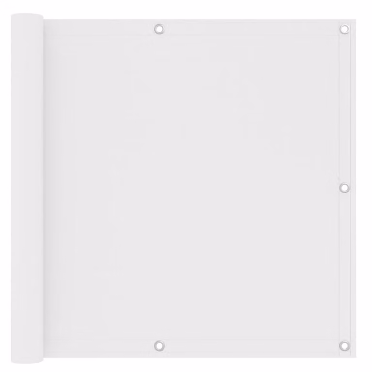 Berkfield Home Modern White Balcony Screen and Side Awning in Oxford Fabric, W/H: 90 x 500 cm