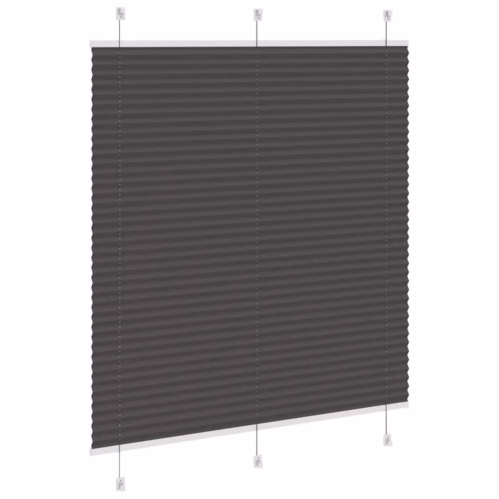 Berkfield Home Single Pleat Opaque Polyester Blind in Black/Anthracite, W: 120 cm, H: 100 cm – 3