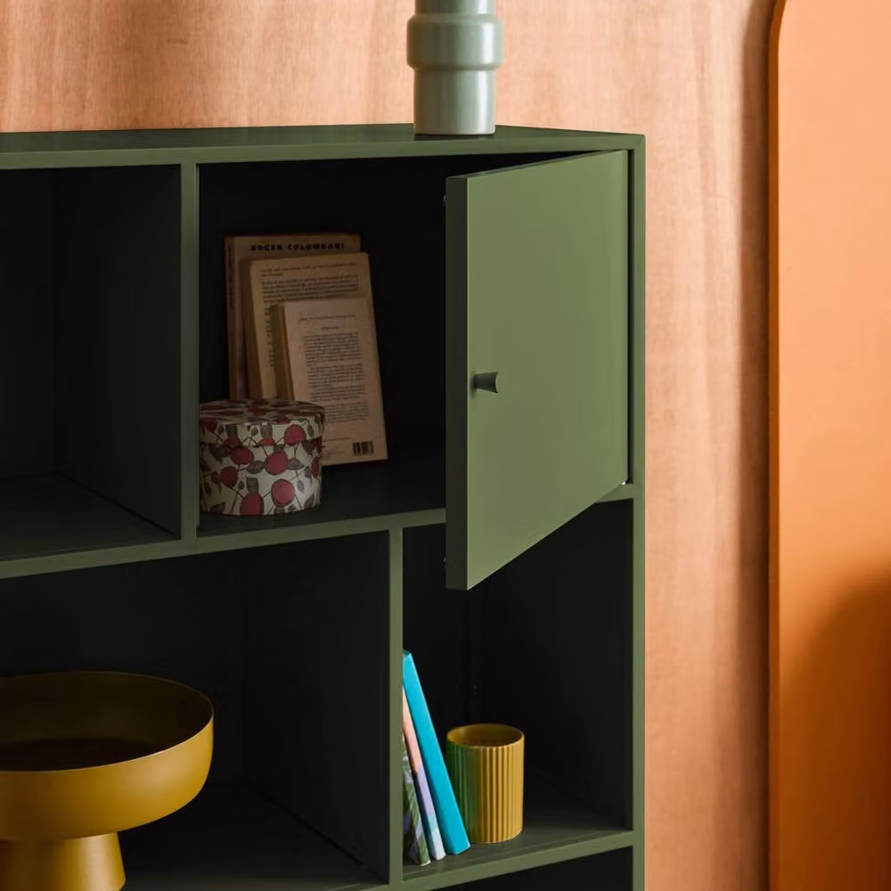 Sweekeek Industrial Metal Storage Cabinet with Hinged Doors and Internal Shelves in Green – 4