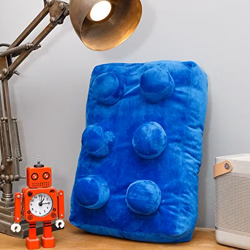 Replicushion Co Retro Rectangular Plush Brick Cushion in Blue and Red, W/D/H: 40 x 26 x 26 cm – 3