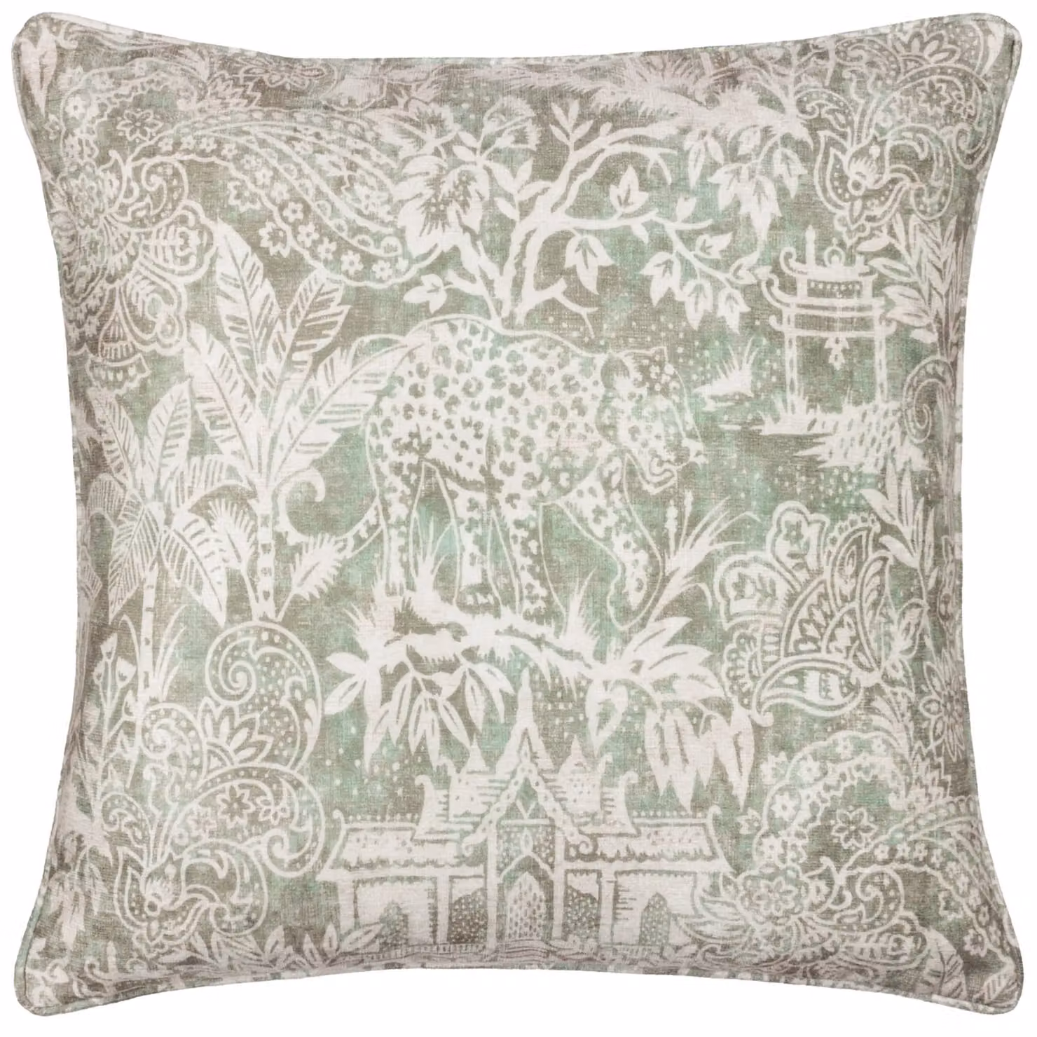 Terrys Green Chenille Square Polyester Filled Cushion W/D/H: 50 x 50 x 50 cm – 2