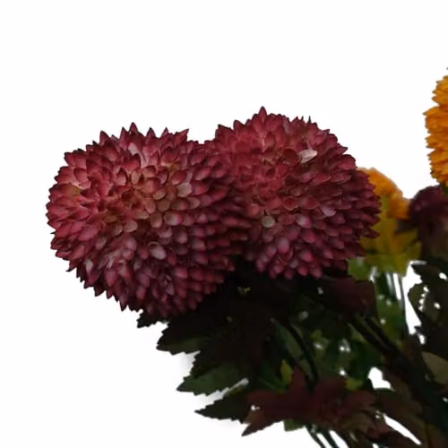 Leaf Pink Large Ball Dahlia Artificial Flower Stem, 70 cm – 3