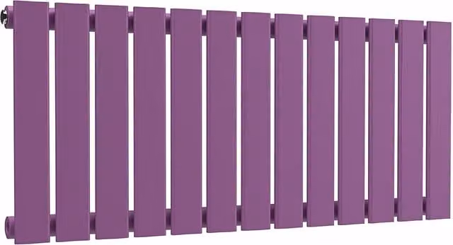 Lux Heat Single Flat Horizontal Steel Radiator in Purple, W: 91.0 cm, H: 40.0 cm