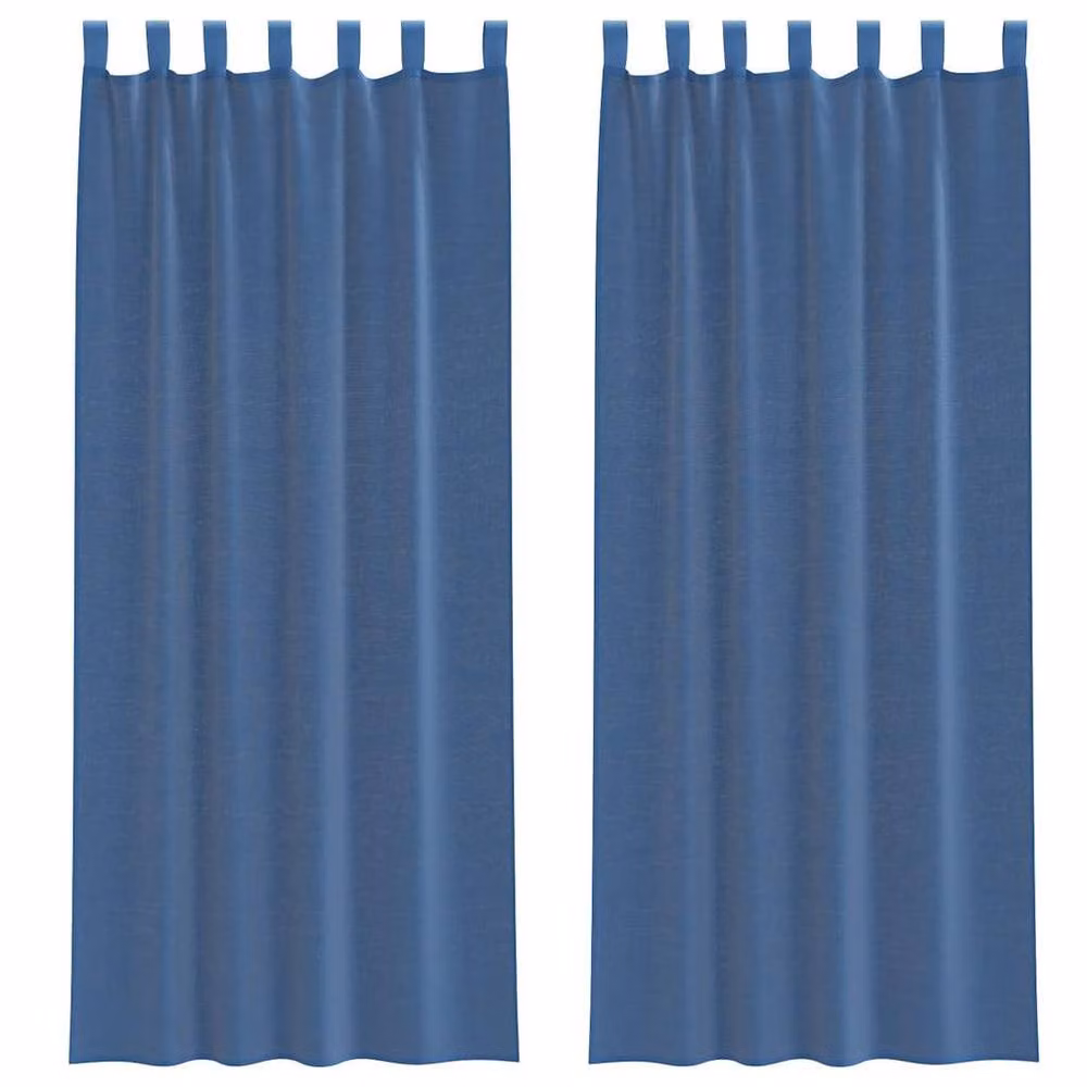 Berkfield Home Royal Blue Voile Fabric Panel Curtains with Tabs, 2 Pack, W: 140 cm, H: 260 cm – 2
