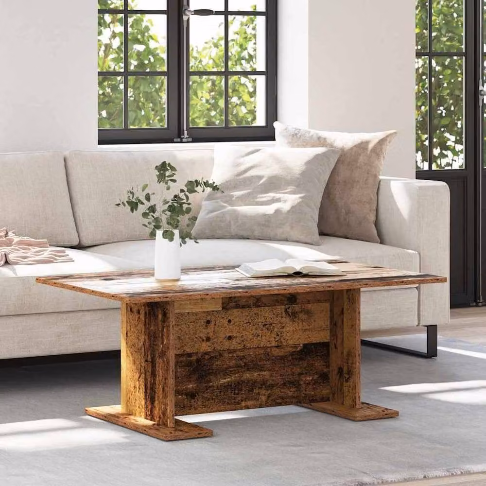Berkfield Home Beautiful Coffee Table in Brown Rustic Engineered Wood W/D/H: 103.5 x 60 x 40 cm – 1