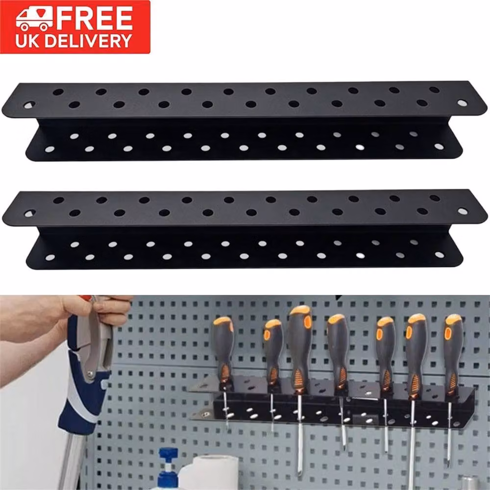 Nordara 2-Pack Wall Mounted Steel Screwdriver Organizer Rack and Tool Holder in Black – 2