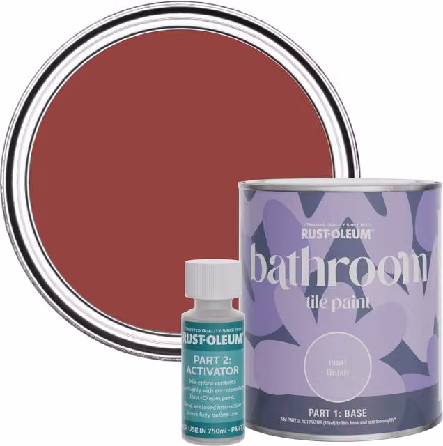 Rust-Oleum Bathroom Tile Paint in Matt Finish, Empire Red, 0.75 l