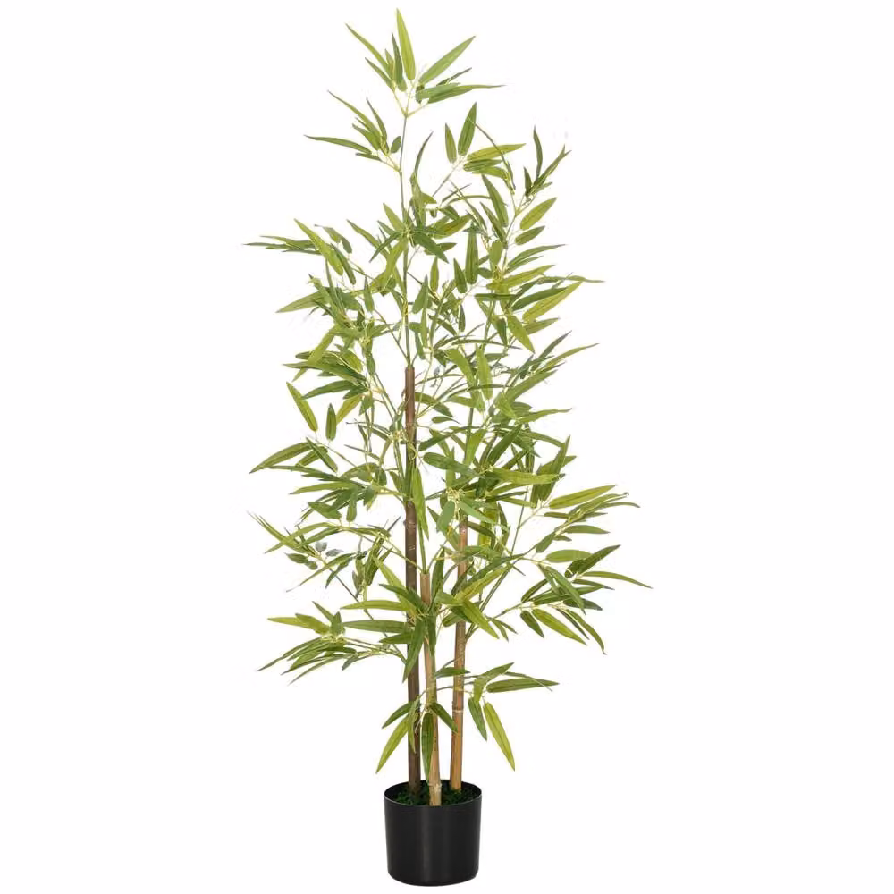 Wyld Haus Artificial Bamboo Tree in Green with Black Pot, Height: 120 cm – 2