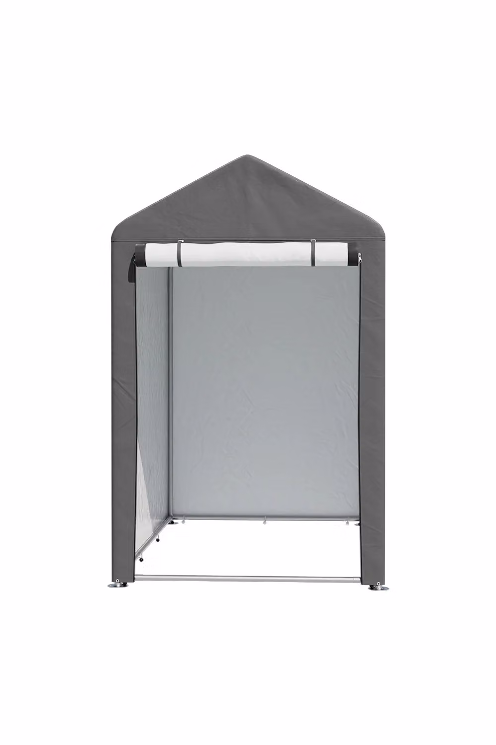 H&O Direct Galvanised Steel Outdoor Storage Shed with Gable Roof, Grey, W: 121.92 cm, D: 120.0 cm, H: 163.0 cm – 3