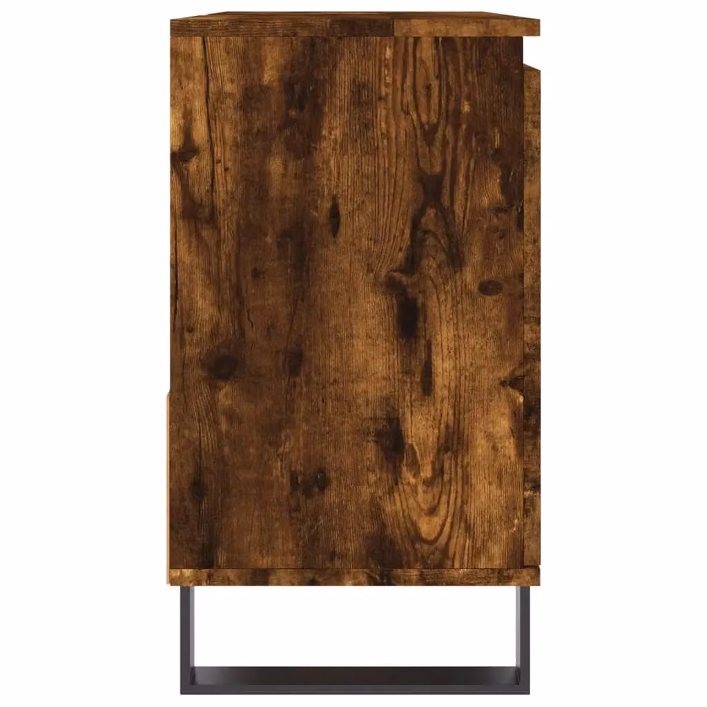 Berkfield Home Bathroom Cabinet in Smoked Oak Brown, W/D/H: 65 x 33 x 60 cm – 2