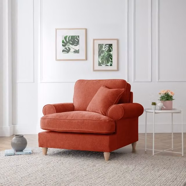 The Great Sofa Company Ezra Textured Velvet Armchair in Terracotta – 1