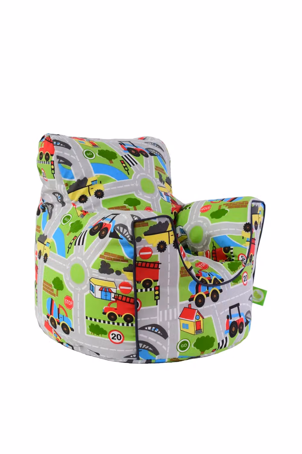 Bean Lazy Cotton Road Map Bean Bag Arm Chair for Toddlers, Multicolour, Small – 2