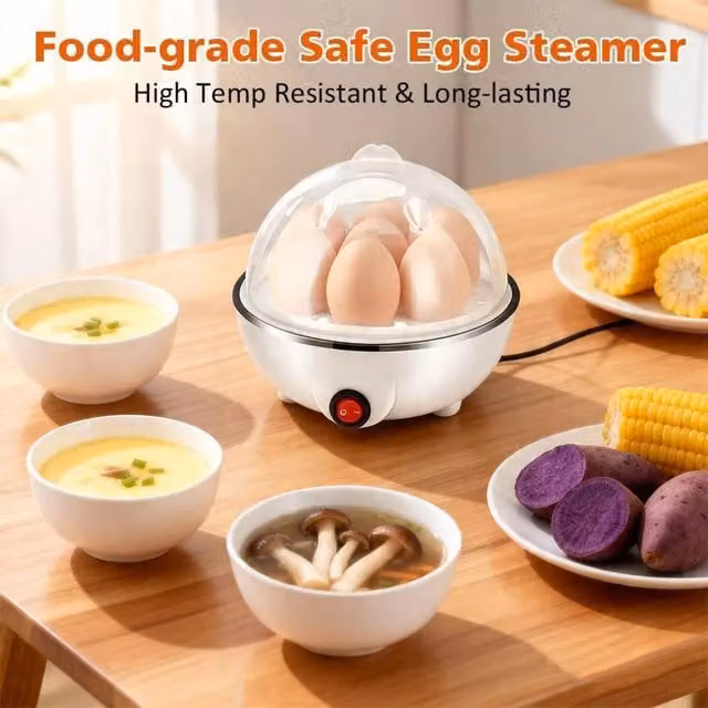 Kelvenix Electric Egg Boiler, Cooker, Poacher and Steamer with Auto Shut-off in Warm White – 1