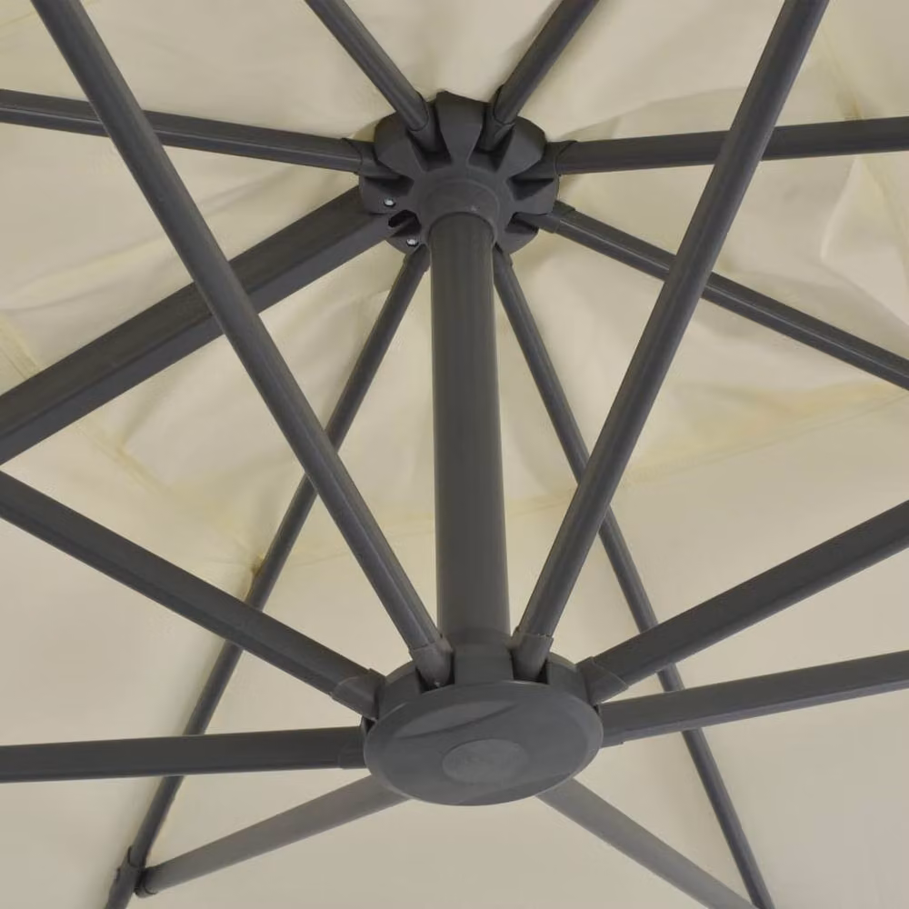 Berkfield Home Garden Parasol with Portable Sand Base in Beige – 2