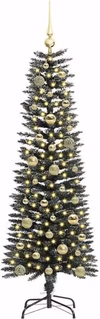 Berkfield Home Elegant Green Artificial Christmas Tree with 150 LEDs, W/D/H: 43 x 43 x 150 cm