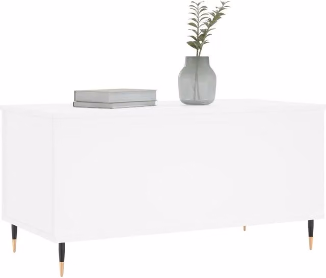Berkfield Home Modern Rectangular Coffee Table in White with Lift Mechanism, W/D/H: 90 x 44.5 x 45 cm