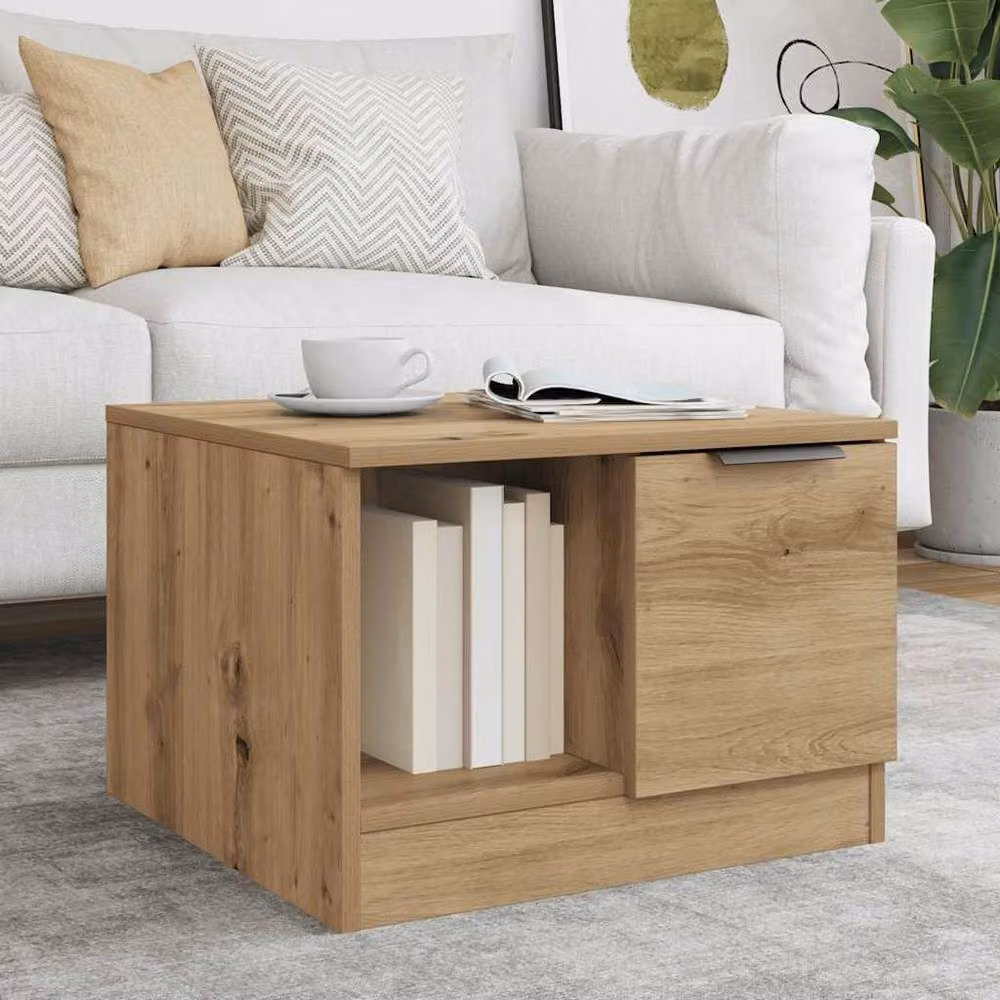 Berkfield Home Artisan Oak Coffee Table in Brown, W/D/H: 50 x 50 x 36 cm – 2