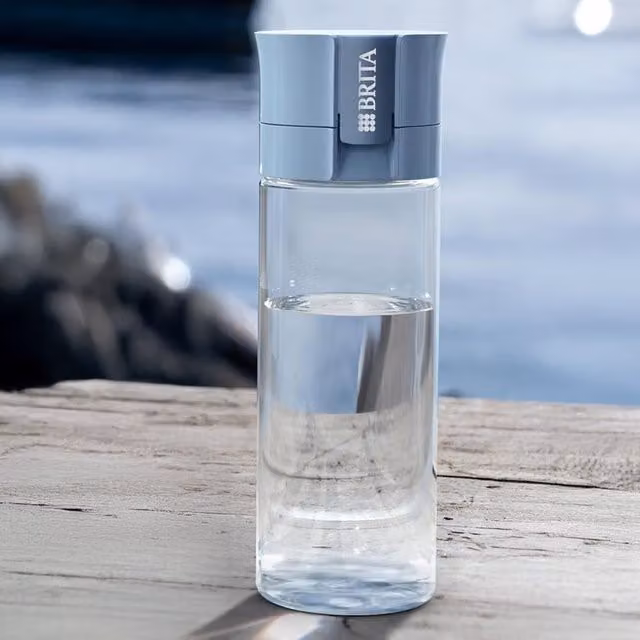 BRITA Vital Water Filter Bottle with 2 Microdisc Filters, Blue