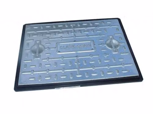 Clark-Drain Stainless Steel Manhole Cover, Silver, W/D: 450 x 450 mm