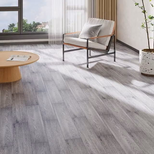 Lifeideas 20 Piece Wood Look Click Flooring Set in Pale Grey