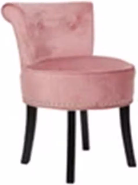 Nordara Pink Crushed Velvet Vanity Stool Dressing Table Chair