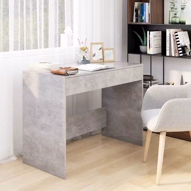Berkfield Home Modern Writing Desk in Grey, W/D/H: 101 x 50 x 76.5 cm