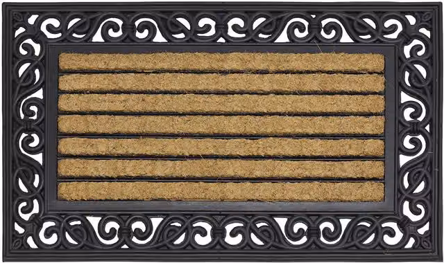 JVL Karina Heavy Duty Rectangular Coir and Rubber Doormat, Brown or Black, W: 45 cm, D: 75 cm – 7
