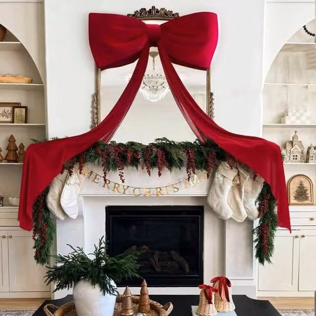 KORVIXA Red Bows Ribbon Christmas Tree Topper Decor W/D/H: 100 x 100 x 100 cm