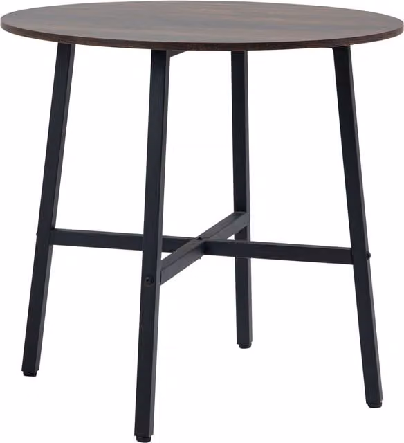 HOMCOM Industrial Style Round Dining Table for 4 People, Rustic Brown and Black, Diameter: 80 cm – 7