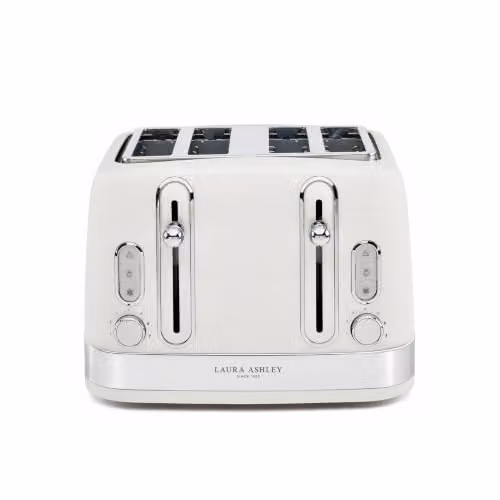 Laura Ashley 4 Slice Toaster with Wide Slots in White