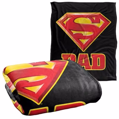 DC Comics Superman Super Dad Silky Touch Super Soft Fleece Throw Blanket, White, W/D/H: 152 x 127 cm – 1