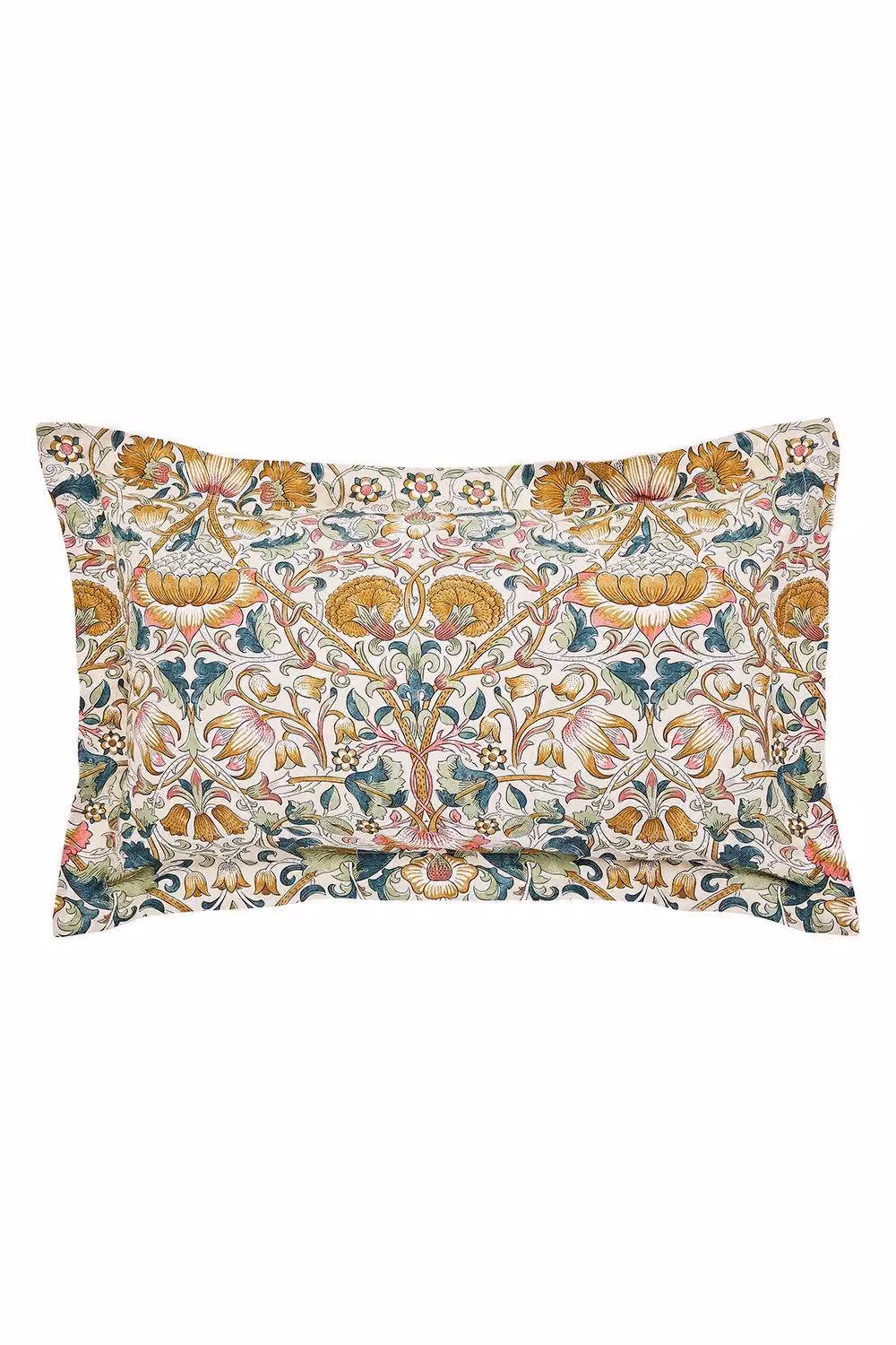 Morris & Co Lodden Floral Cotton Percale Duvet Cover and Pillowcase Set, Beige and Multicolour, W/D/H: 200 x 180 cm – 2
