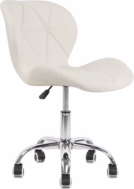 Home Garden Direct Sonar Modern Swivel Task Chair in White Synthetic Leather for Home Office