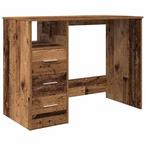 vidaXL Modern Computer Desk in Old Wood Brown, Engineered Wood, W/D/H: 102 x 50 x 76 cm