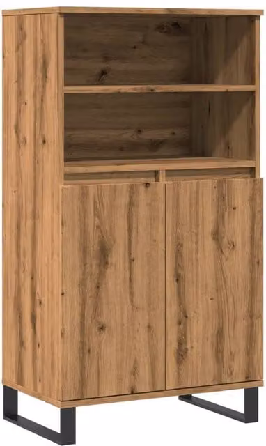 Berkfield Home Artisan Oak Highboard in Brown, W/D/H: 60 x 36 x 110 cm